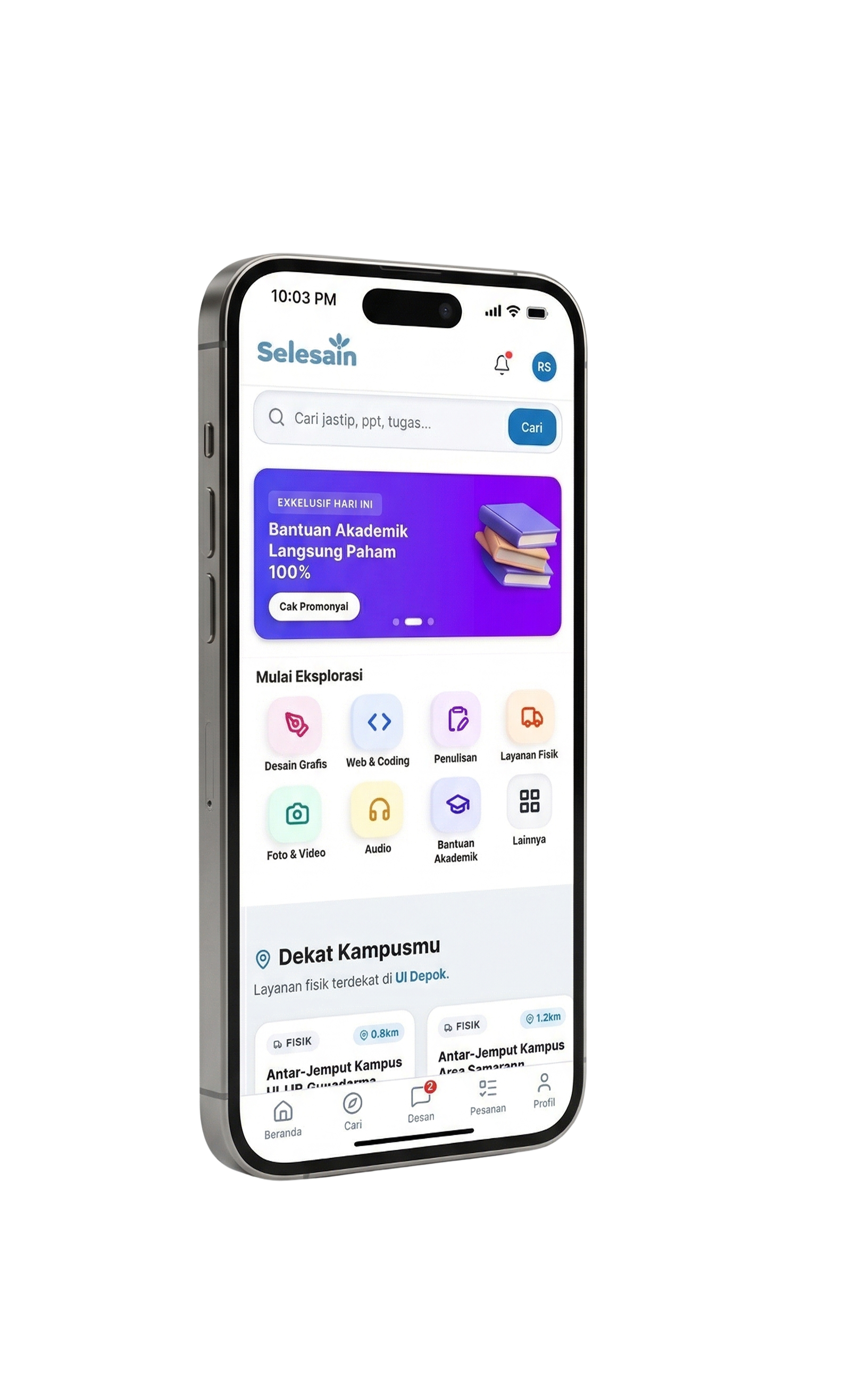 Selesain App — Halaman Explore